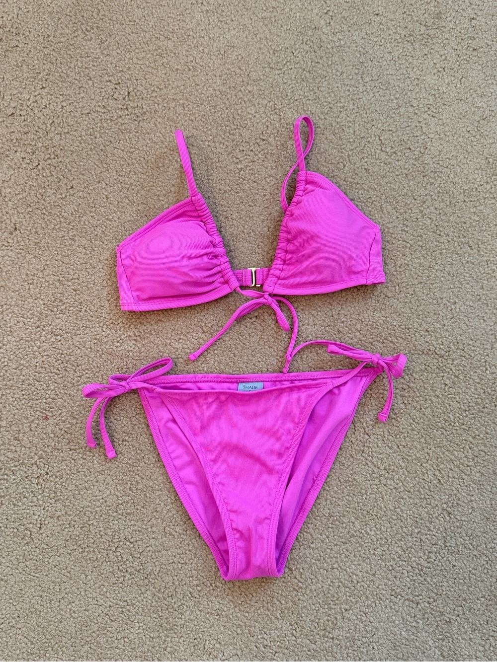 NEW W/O TAGS Shade & Shore Bright Pink Bikini Top